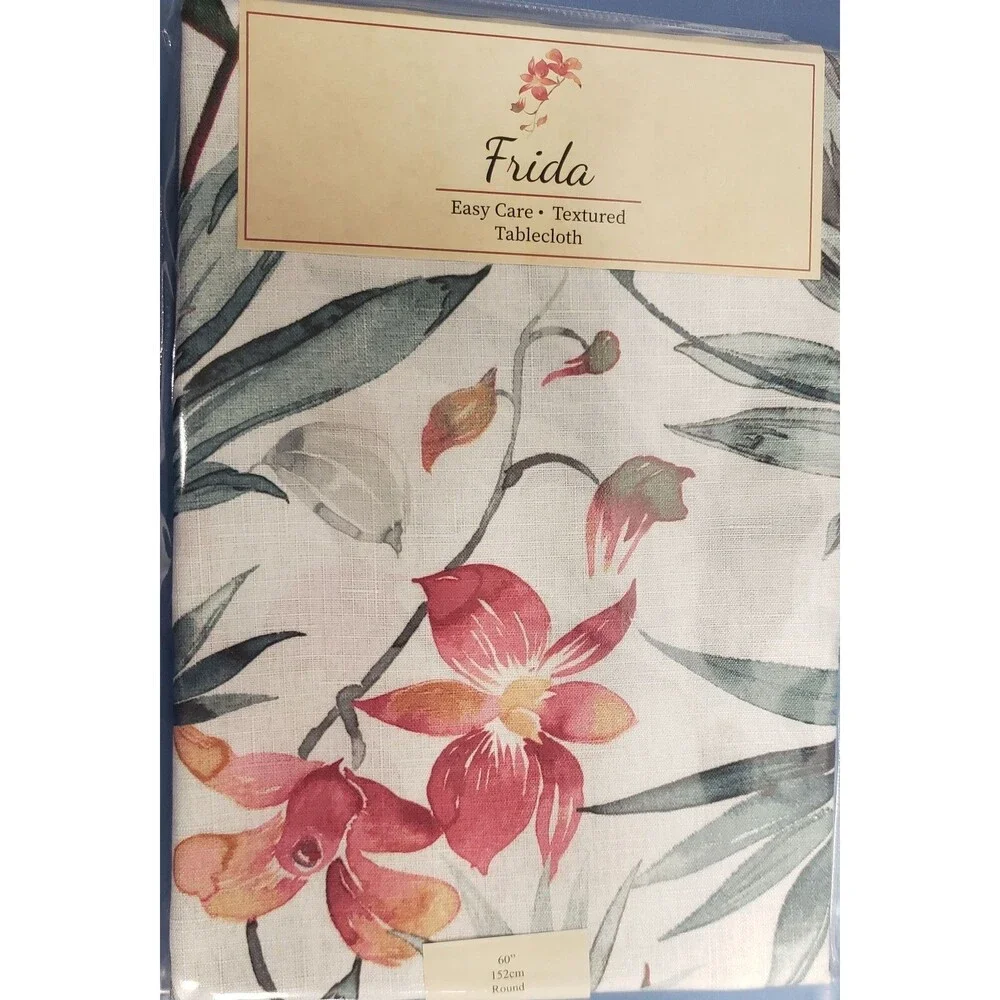 Textured Printed Fabric Tablecloth 60